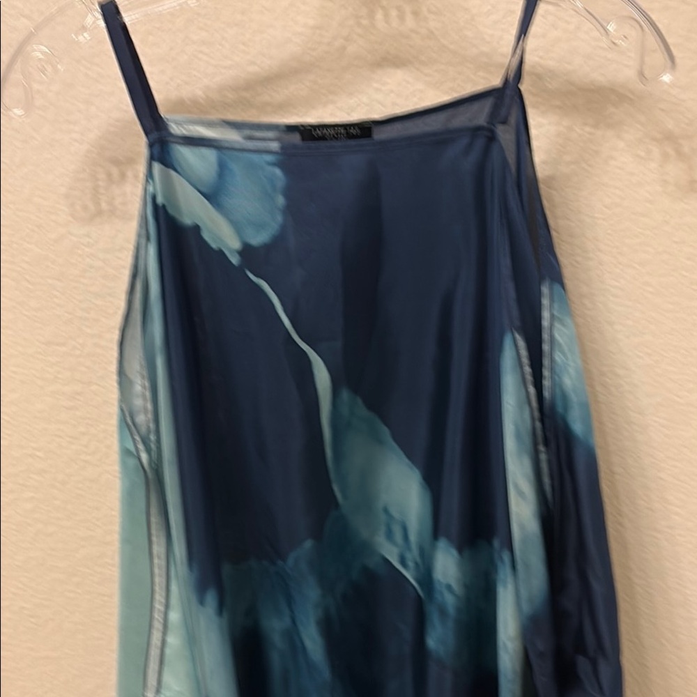 Elegant Blue Tie-Dye Women's Top